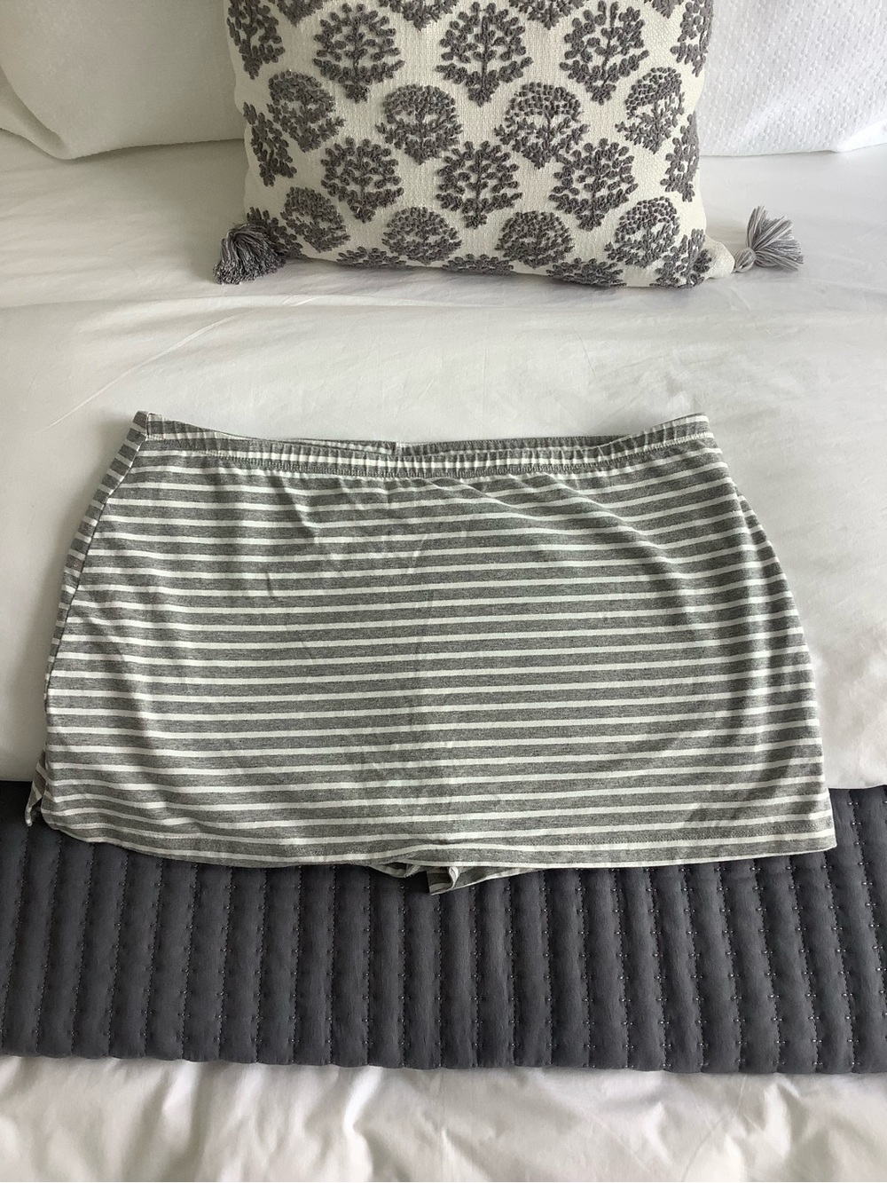 Urban Outfitters Gray and White Striped Skort